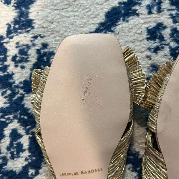 LOEFFLER RANDALL Gold Daphne Knot Flat Sandal - Picture 7 of 7